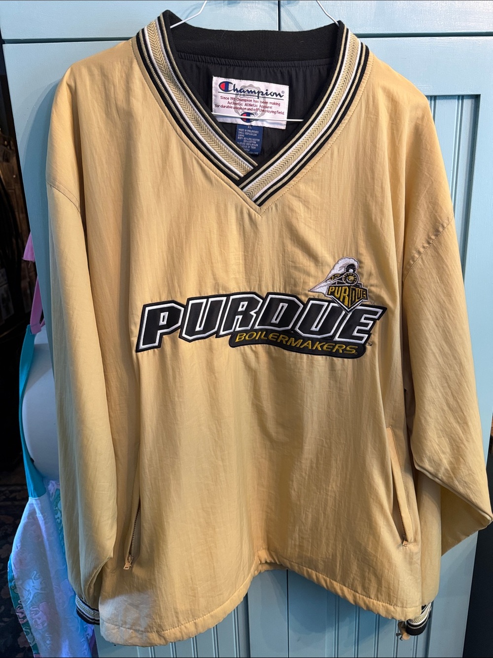 Champion Yellow Purdue Boilermakers V‑Neck Pullover